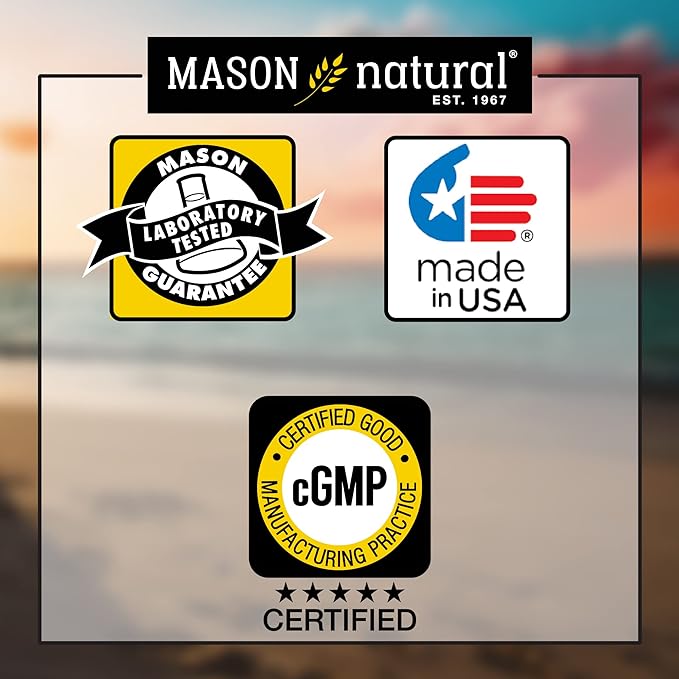 Mason Natural Vitamin B12 250 mcg with Calcium - Healthy Conversion of Food into Energy, Supports Nerve Function and Health, 100 Tablets