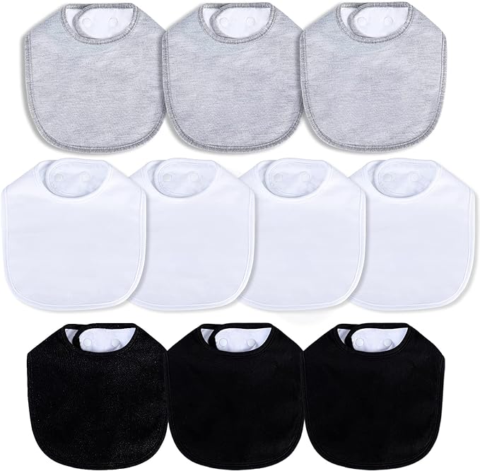 Hakochia Waterproof Baby Bibs Organic Cotton Super Soft and Absorbent With Adjustable Snap for Baby Boys and Girls
