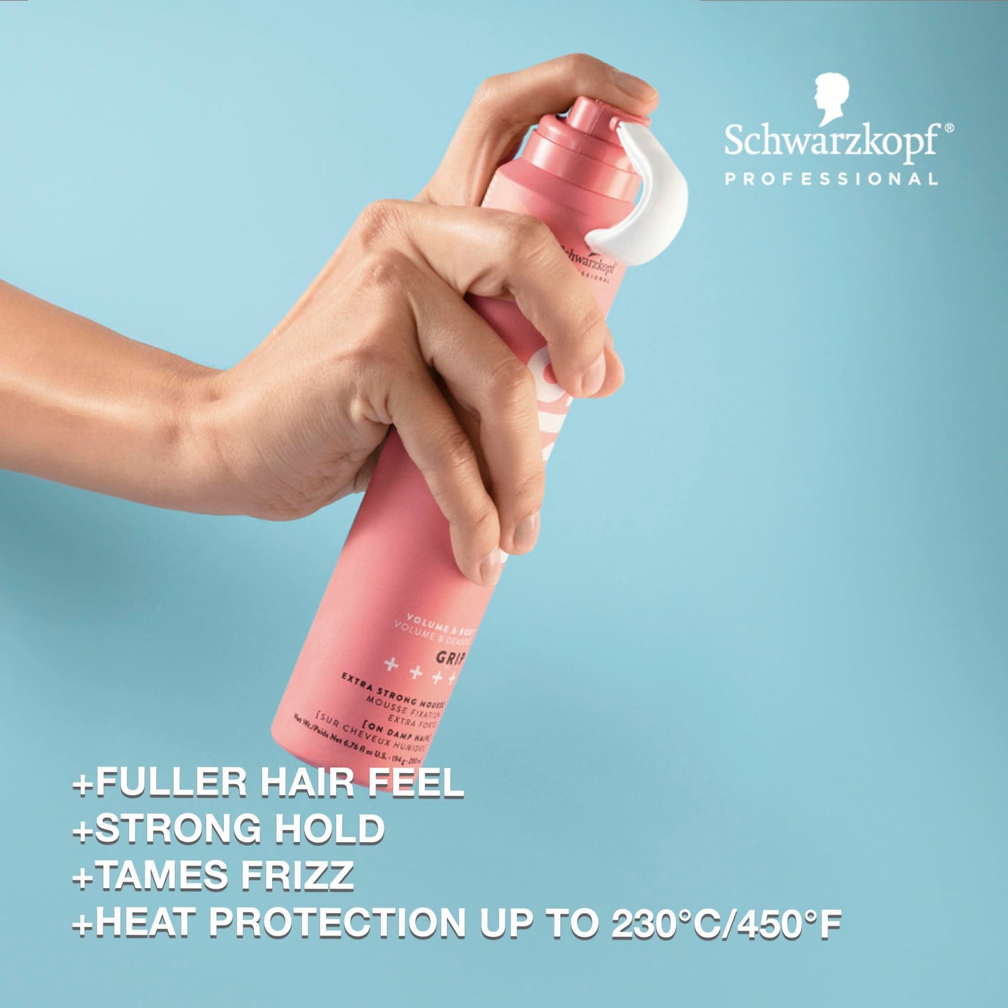 OSiS+ Grip Extreme Hold Mousse, 6.76 oz (2 Pack) - Extra Strong Control and Volume with Lasting Definition and Natural Shine - V