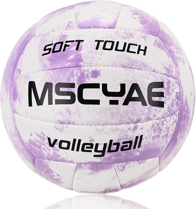 MSCYAE Volleyball Official Size 5,Soft Touch Volleyballs for Kids Youth Adults, Indoor Outdoor Volleyball for Beginners Ba...