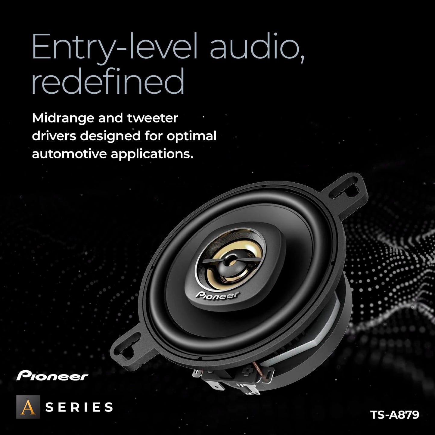 Pioneer A-Series Plus Ts-A879 3.5    2-Way Speakers (Pair) - 100W Max, Balanced Sound + Smooth Treble, Great Stock Replacement,