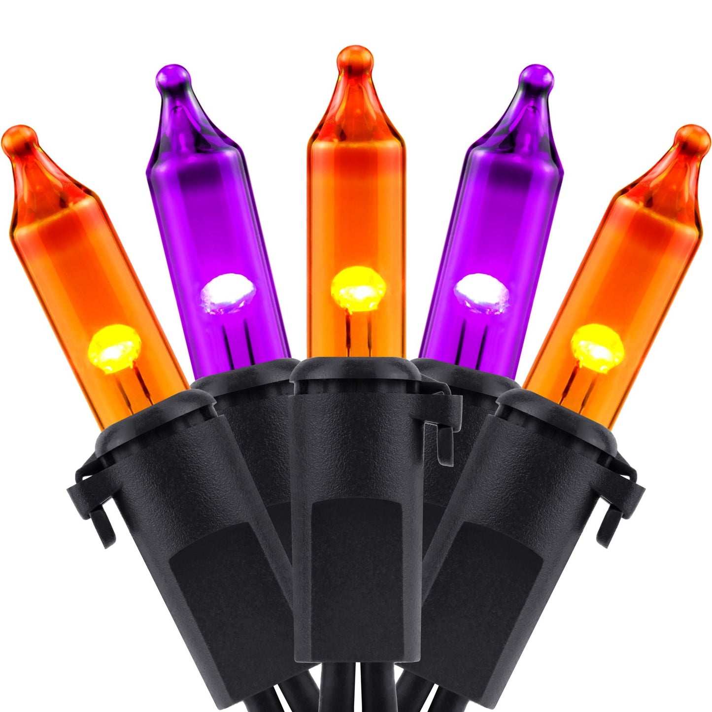 YULETIME Candy Corn String Lights, 200 Count, 66 Feet, UL Certified, Glass, Model DDS-L-100E/2F, Pack of 2 Sets