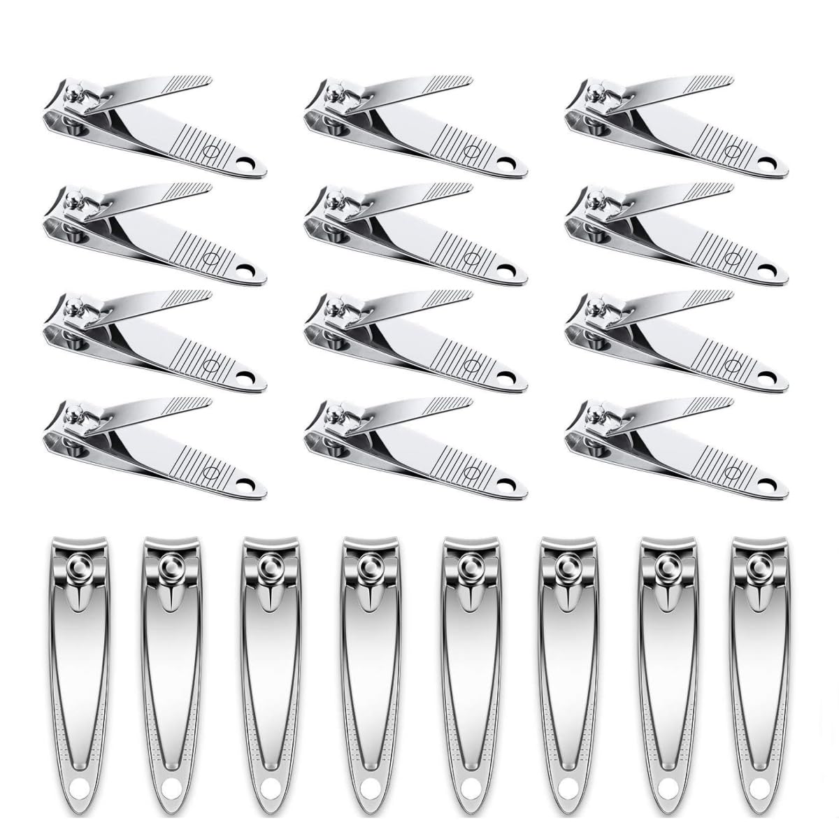 NATZERAT 20 Pieces Stainless Steel Small Nail Clippers Bulk Toenail Clippers Pack for Men Women Portable Travel Fingernails Stur