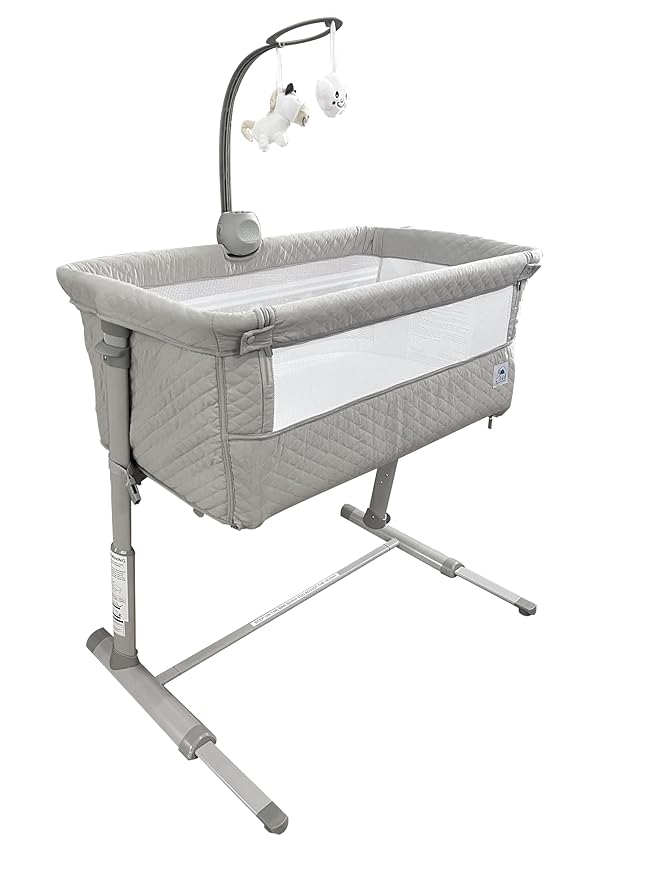 Cloud Baby Bedside Bassinet, Bed Crib for Infant and Newborn, Portable Sleeper for Co-Sleeping, Includes Hanging Figurine and Music - for Girls and Boys, Unisex