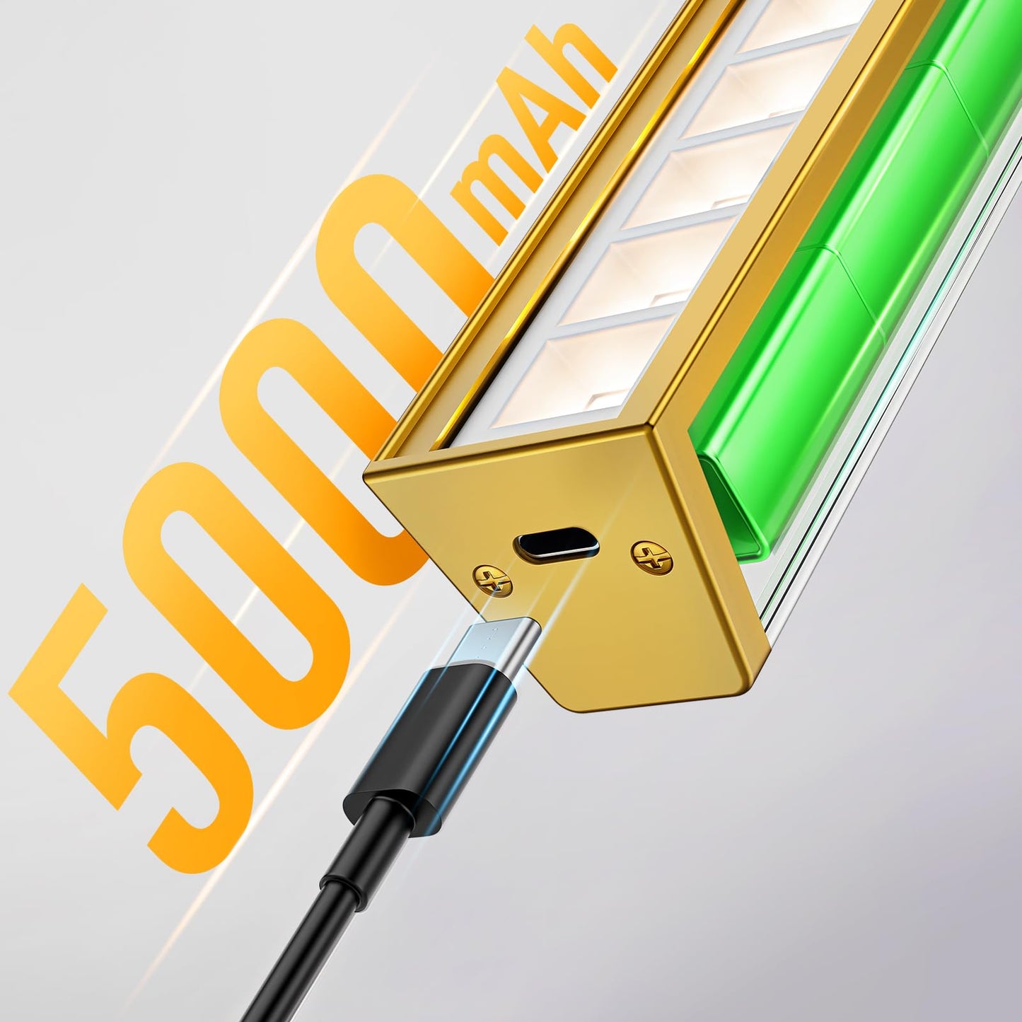 Afyuol Picture Lights - 16in Battery Operated Wall Light, Dimmable, Remote Control, Gold, 2PCS