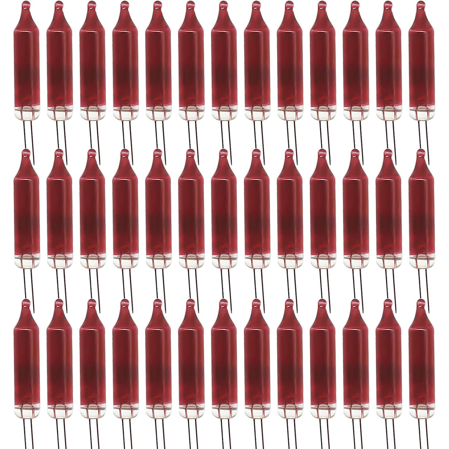 EBaokuup 100pcs Mini Christmas Replacement Light Bulbs - Red 2.5 Volt Replacement Christmas Lights - Tree Replacement Light Bulb
