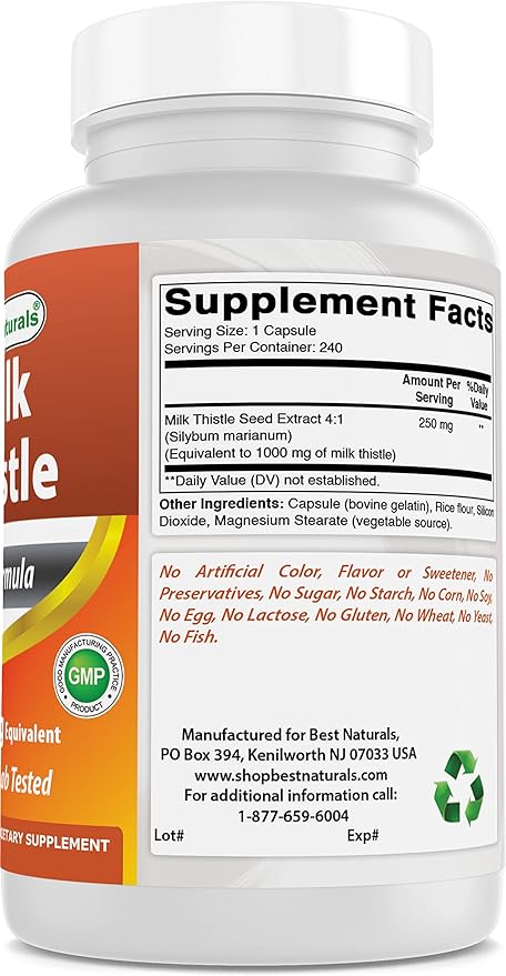 Best Naturals MK-7 100 mcg & Milk Thistle Extract 1000mg