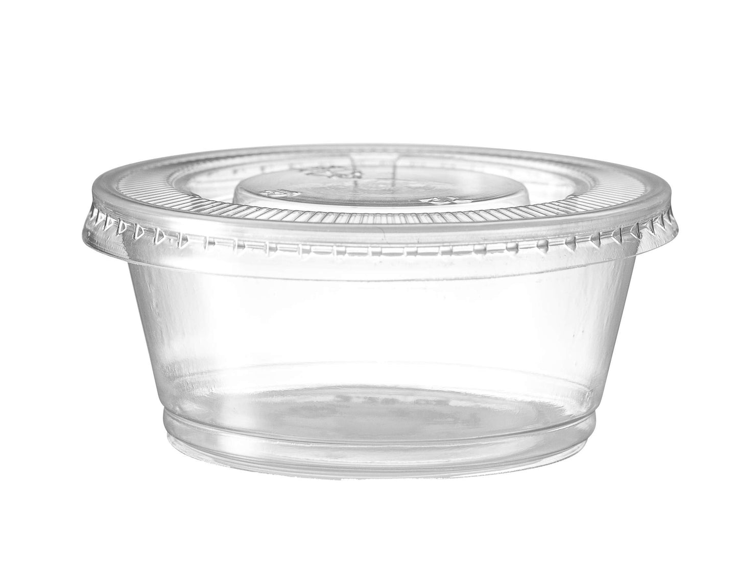 Zeml Portion Cups with Lids (3.25 Ounces, 200 Pack) | Disposable Plastic Cups for Meal Prep, Portion Control, Salad Dressing, & Medicine | Small Plastic Condiment Container