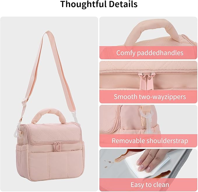 Lunch Bag Women (Pink, Medium(normal))
