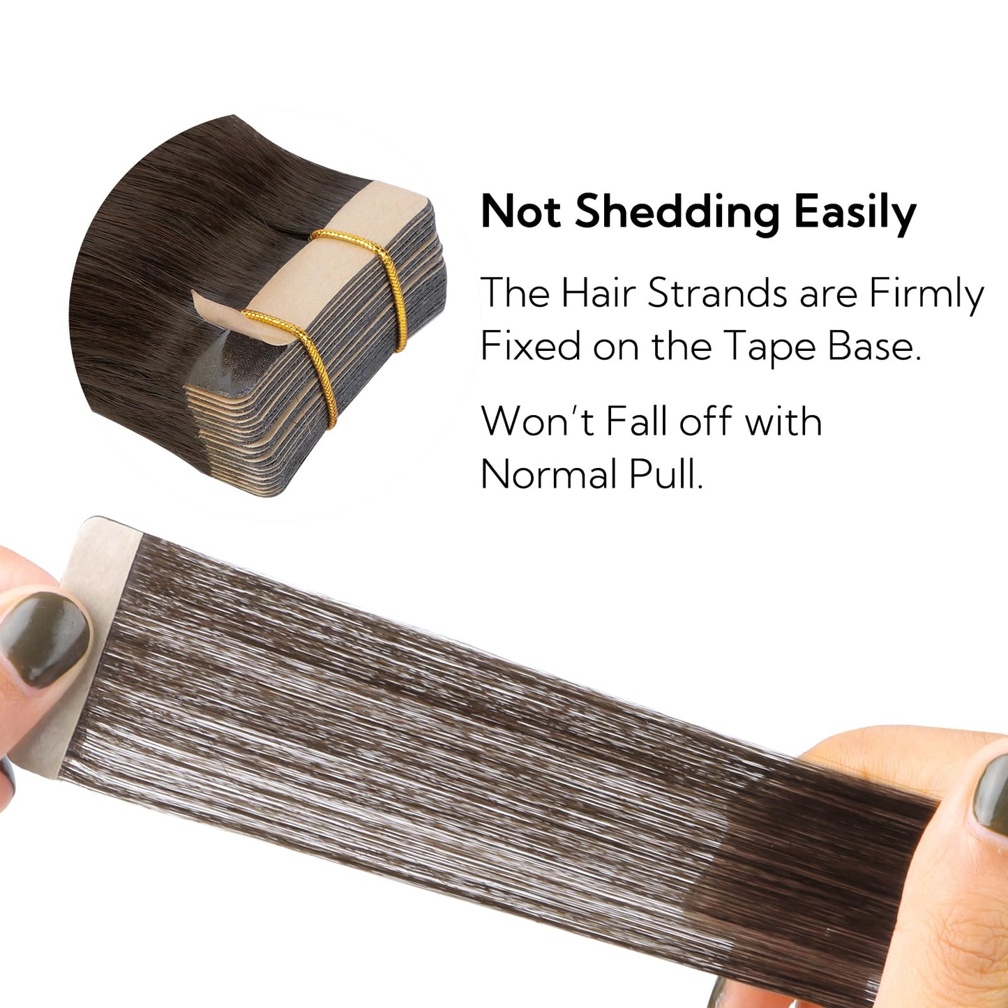 HOTBANANA Tape in Hair Extensions - 14 Inch 20pcs 50g Light Dark Brown Human Hair - Straight Remy Tape Extensions