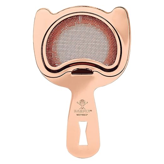 Barfly Fine Mesh Spring Strainer, Copper Plated