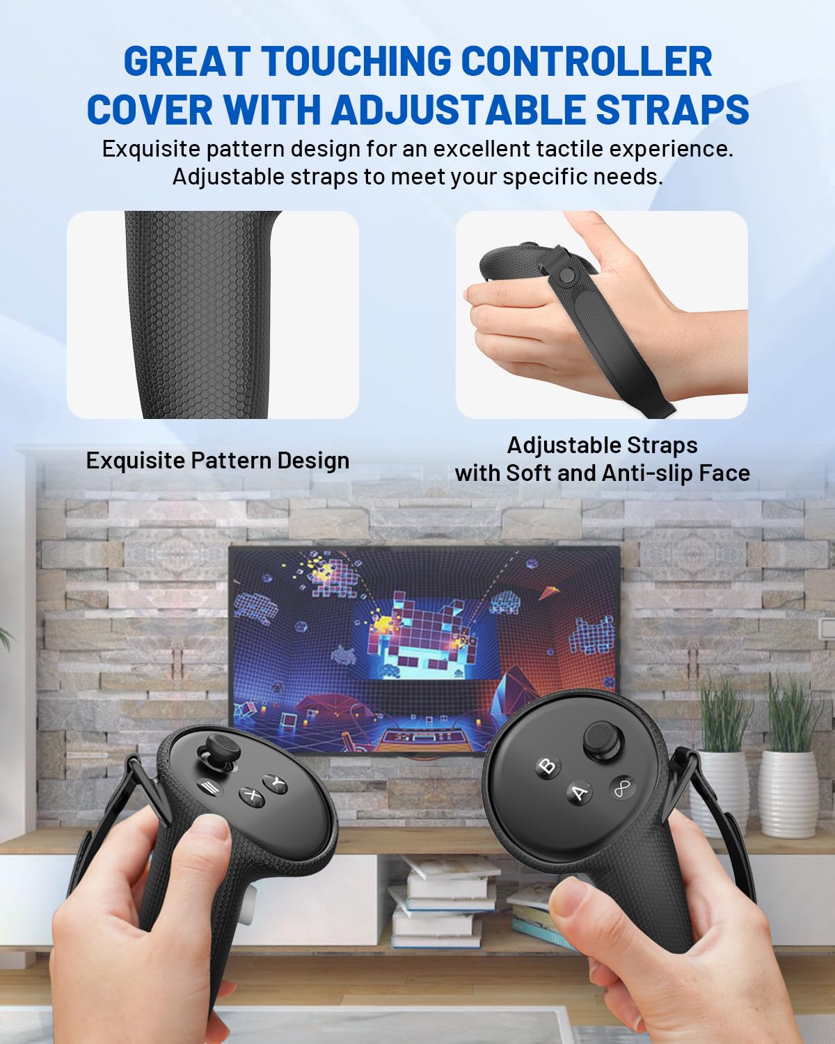 Protective Case for Meta Quest 3, TanReginal Accessories for Meta Quest 3, Impact and Scratch-Proof Case with 1 Headset Cover, 2 Controller Grip, 4 Joystick Caps and More