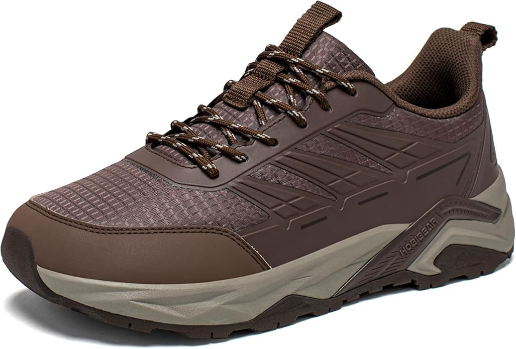 HOBIBEAR Men's Trail Hiking Shoes Wide Fit - Lightweight Low Top Breathable Sneakers for Walking, Trekking & Outdoor Adven...
