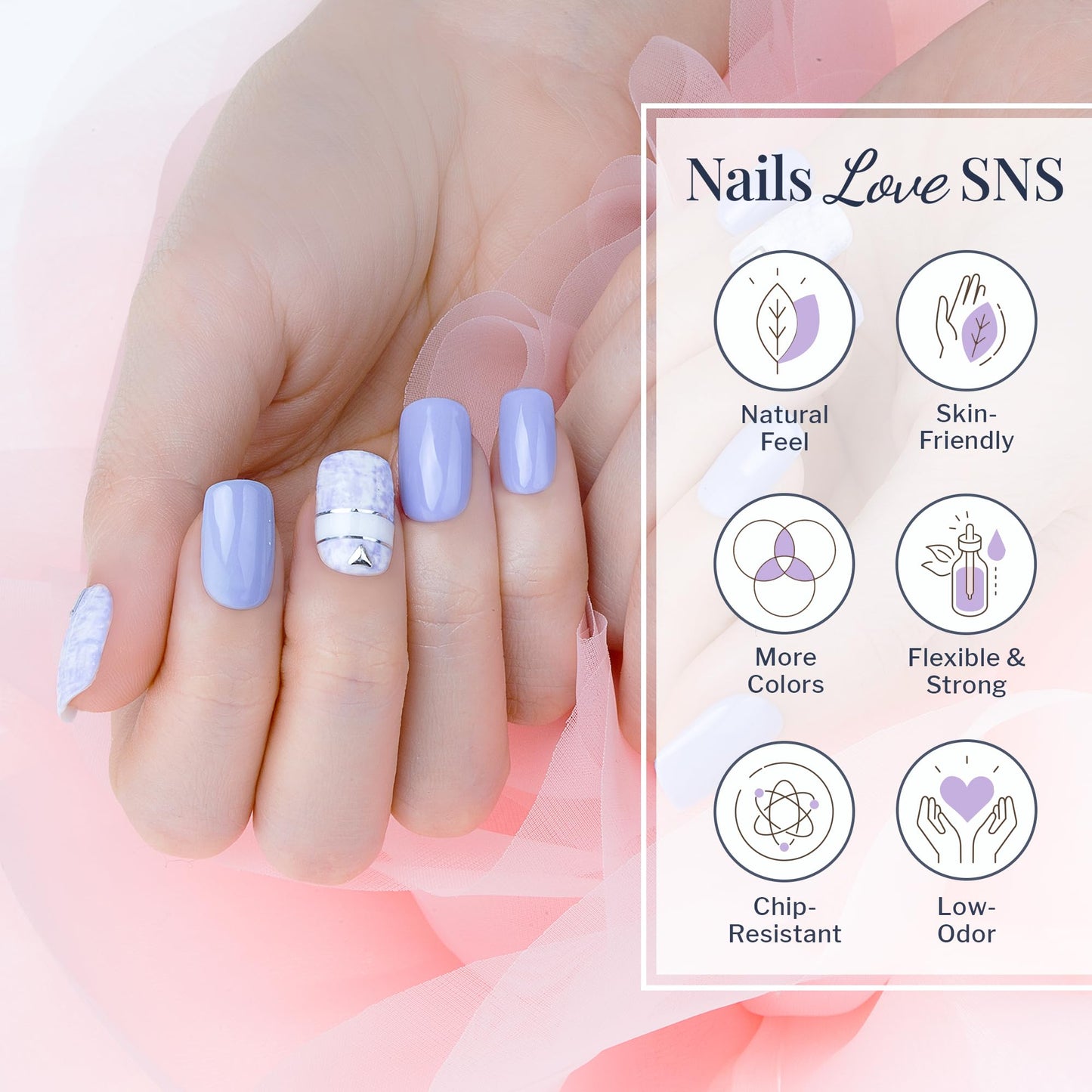 SNS Nail Dip Powder, Gelous Color Dipping Powder - Manhattan (Metallics Gray/Silver, Shimmer) - Long-Lasting Dip Nail Color Last