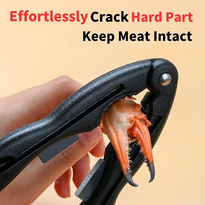 Crab Crackers and Tools Multifunctional Crab Leg Crackers Efficient Lobster Crackers Sturdy Seafood Crackers and Tools Portable Lobster Crackers and Picks Set Crab Claw Crackers Black