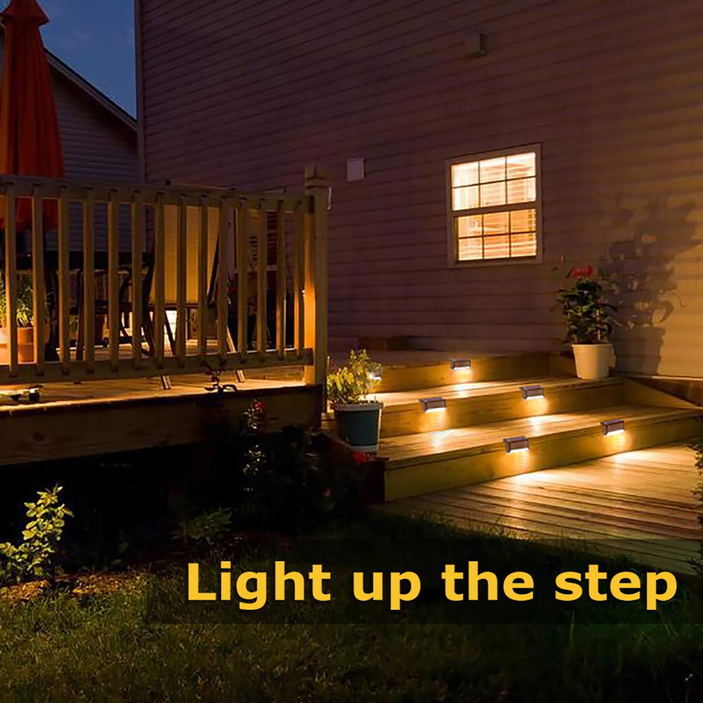 Phereu Solar Deck Lights, 16 Pack LED Waterproof Outdoor Lights for Railing, Stairs, Fence, Warm White, Brown, Durable ABS Material
