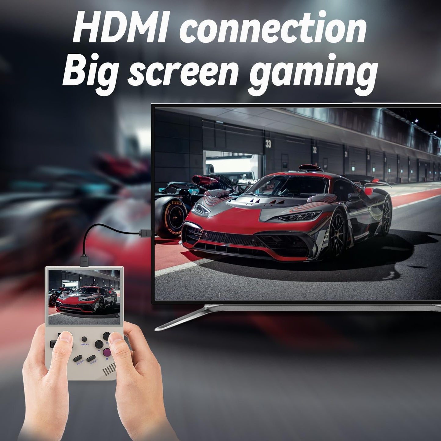 RG35XX 2024 New Updated Version Retro Handheld Game Console, 3.5 Inch IPS Screen Built-in 5500 Games Linux System, Support Gamepad and HDMI TV Output (Gray, with Portable Bag)