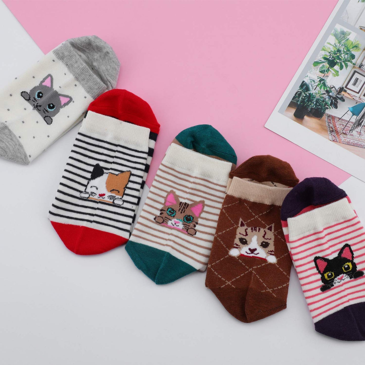 Jeasona Womens Cat Socks Cat Mom Lovers Gifts for Women Teenage Girls