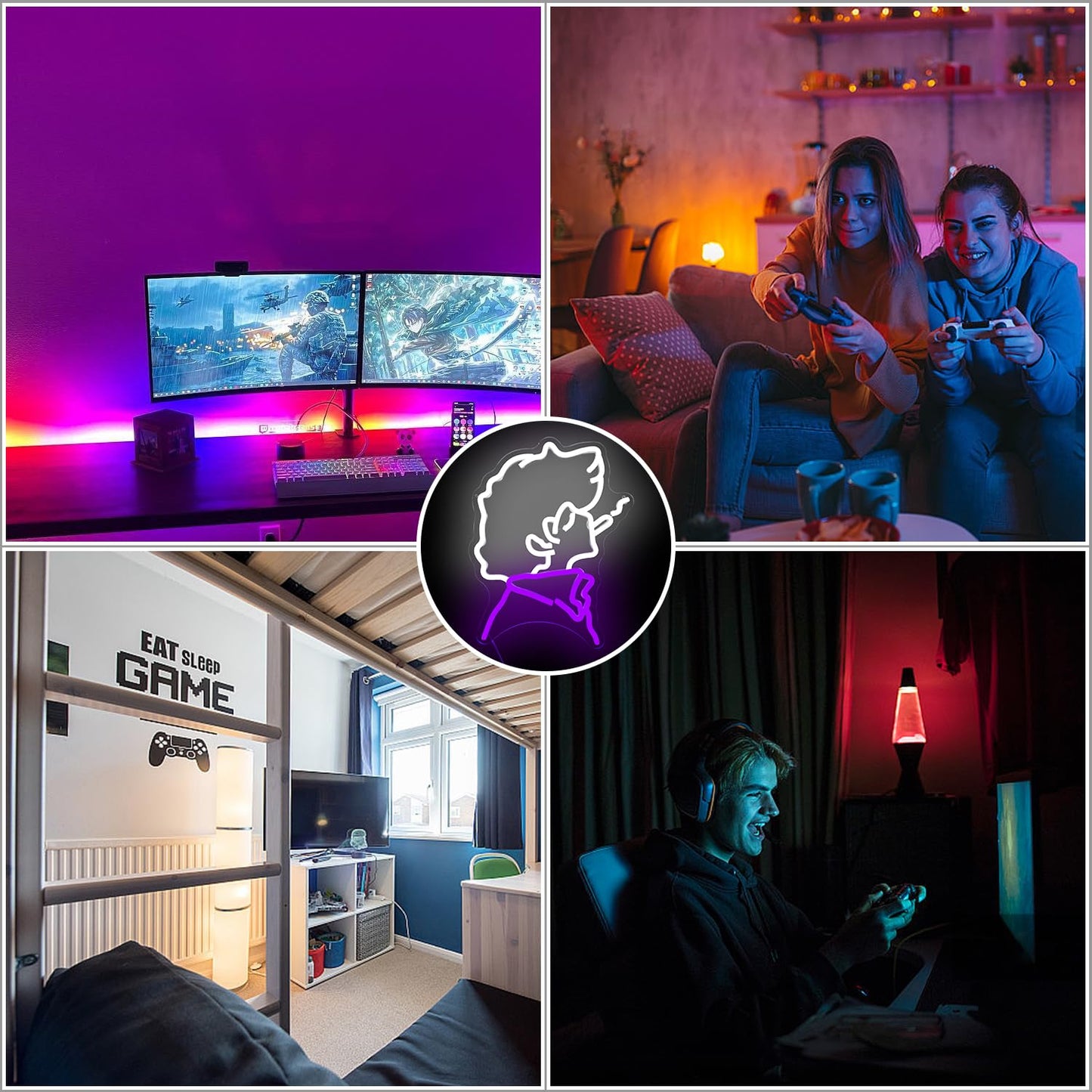 Anime Cowboy Neon Sign Japanese Led Sign Neon Light Sign For Wall Decor Light Up Signs For Bedroom Gamer Room Man Cave Neon Lights For Boys Gifts