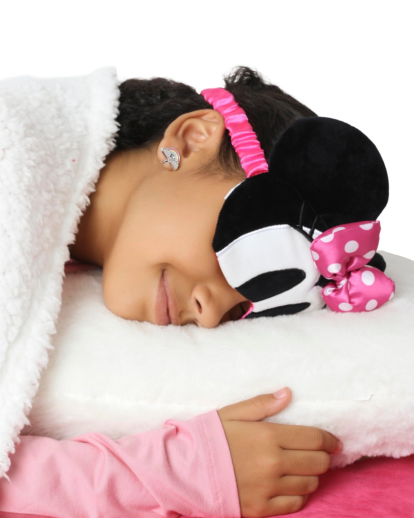 Minnie Mouse Sleep Mask for Official License, Minnie Eye Mask for Sleeping with Ears and 3D Bow