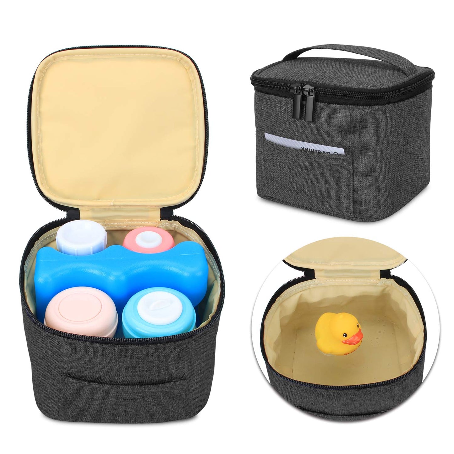 LUXJA Breastmilk Cooler Bag (Hold Four 5 Ounce Breastmilk Bottles), Leakproof Breast Milk Cooler for 4 or 5 Ounce Bottles (Bag Only), Black