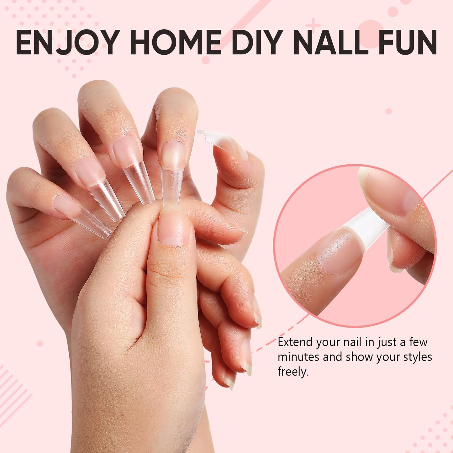 Nicedeco Gel Nail Polish 6 in 1 Nail Glue Gel and No Wipe Top Coat Set, Hema Free, Cruelty Free, Vegan, 2PCS 15ML for Adhesive N