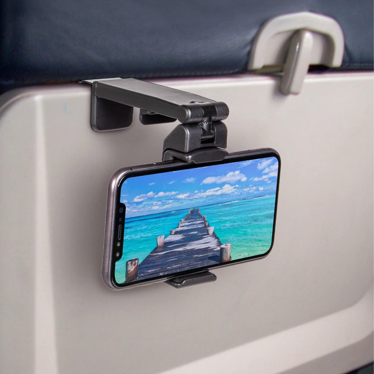 Perilogics Airplane Phone Holder Mount Universal In Flight Hands Free Viewing With Multi-Directional Dual 360 Degree Rotation (B