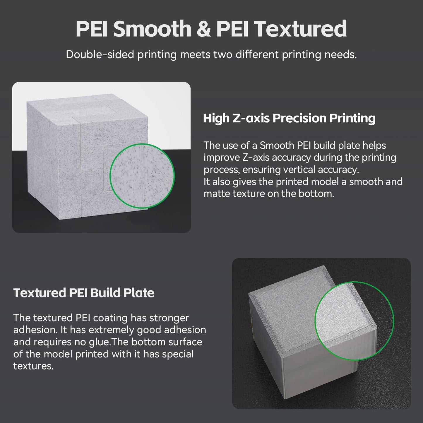 PEI Build Plate 235mm for Flashforge Adventurer 5M / AD5X,Double Sided Smooth/Textured PEI Sheet Flexible Spring Steel Printing Bed Compatible with Flashforge Adventurer 5M /5M Pro /AD5X 3D Printers