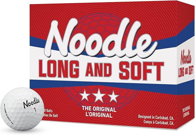 TaylorMade Noodle Long & Soft Golf Balls, Ultra-Soft 34 Compression Core, Great Feel and Increased Spin, Patented Dimple D...