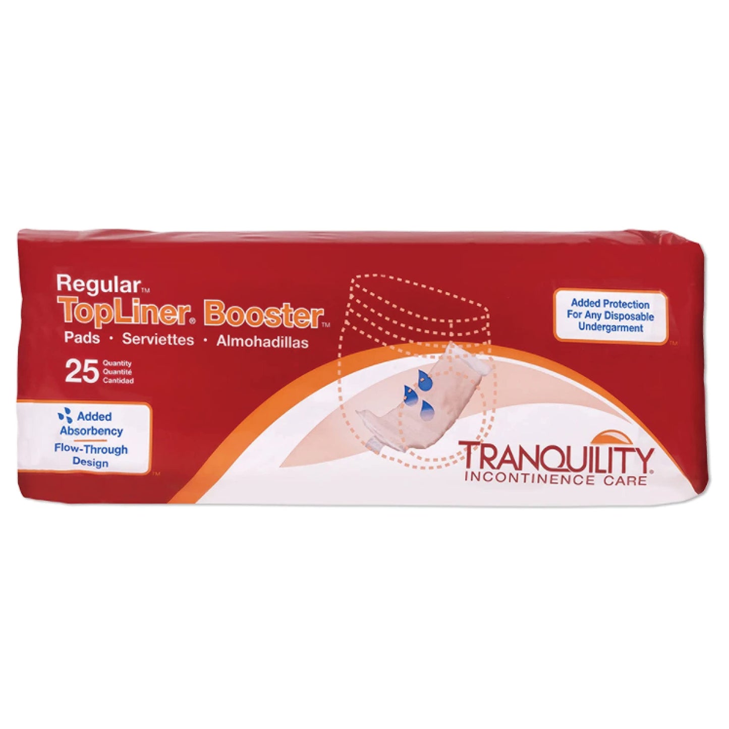 TRANQUILITY-1/2CSPK-2070 TopLiner® Disposable Booster Pads - Regular (14" x 4") - 100 ct