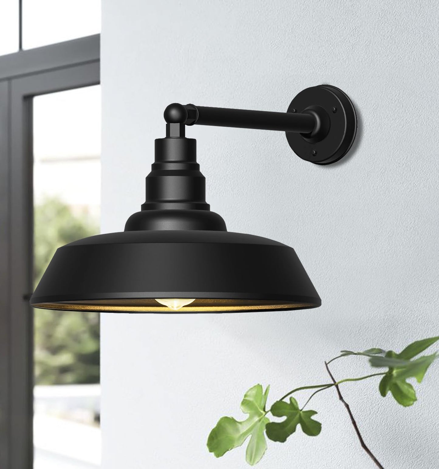 Franing 18 Large Gooseneck Barn Light - Outdoor Barn Light Is Made Of Durable  Rust-Resistant Materials For Long-Lasting Use  Black Industrial Lighting Fixture For Farmhouse Garage Patio