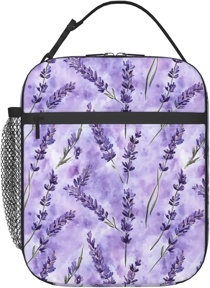 Lavender Lunch Box Insulated Lunch Bag for kids Girls Boys,Reusable Lunch Box Containers for Women Men,Durable Cooler Tote Bag Lunchbox for Office/School/Picnic