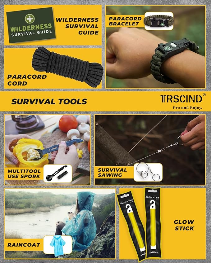 Gifts for Men Husband Dad Christmas, Survival Kit, Emergency Survival Gear and Equipment 14 in 1, Stocking Stuffers Birthday Gifts for Him Boyfriend, Hunting Fishing Camping Accessories, Cool Gadget