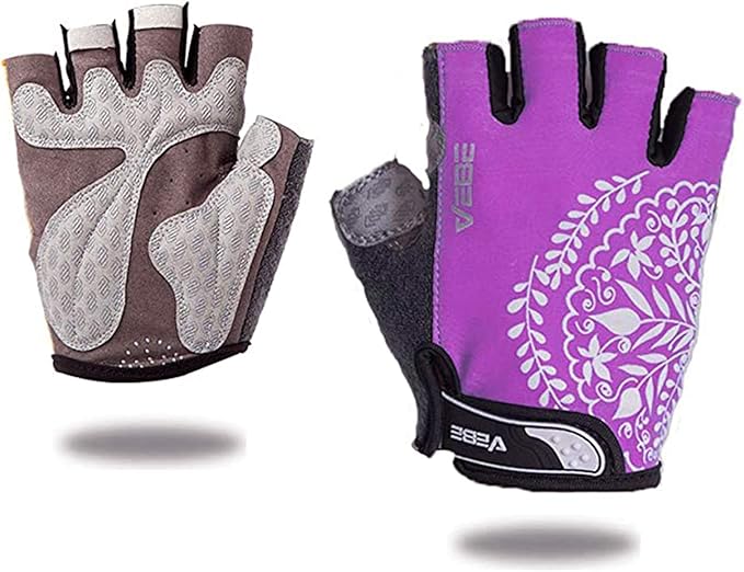 VEBE Women's Biking Cycling Gloves Non-Slip Shockproof Short Finger Gloves Outdoor Riding Mountain Bike Gloves