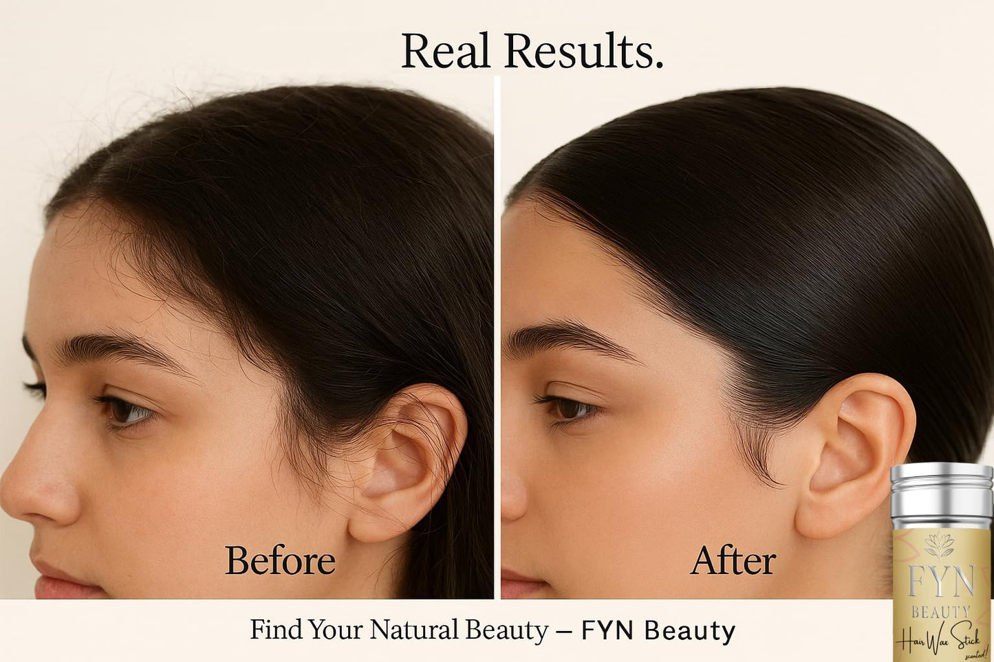 FYN Beauty Hair Wax Stick - Slick Back Hair Products - Edge Control - Hair Accessories for Women & Kids - Fly Away Stick for Hai