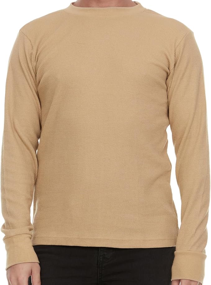 JMR Men’s Thermal Shirt Long Sleeve - Heavyweight 100% Cotton Waffle Weave Top