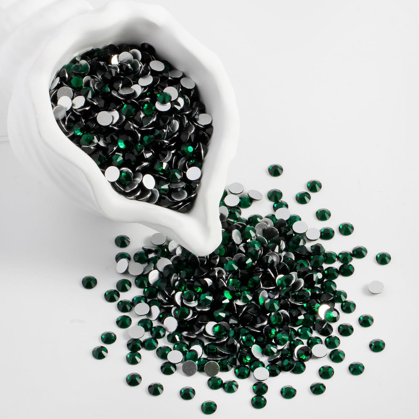 Eleegem 5000PCS SS6 Flatback Rhinestones | 12-Facet Diamond-Cut Glass Gems for Nail Art, Clothing, DIY Crafts |Glue-On Decoratio