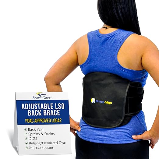 Brace Align Adjustable LSO Lumbar Back Brace - Lower Back Pain Relief, Sciatica, Herniated Disc, DDD & Spinal Stenosis - P...