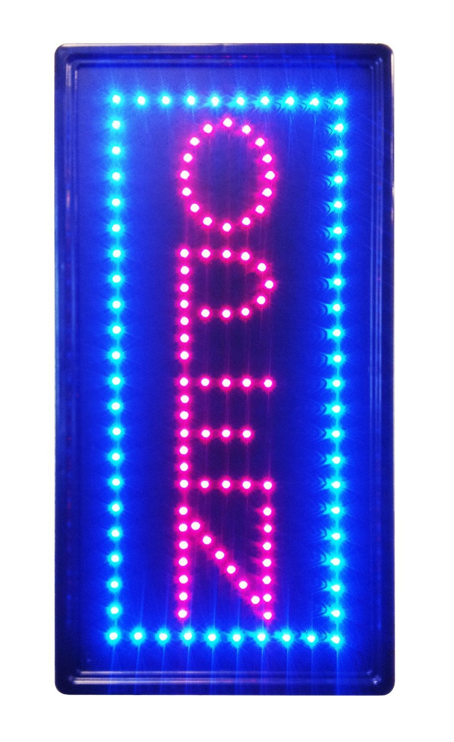 E-ONSALE LED Neon Light Sign with Motion Animation - Vertical Open - 19inx10in - Model HM-15046