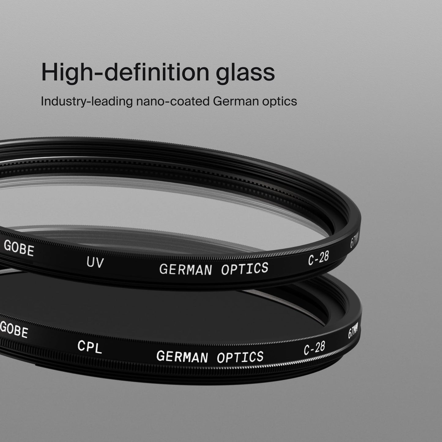 Gobe 43Mm Uv + Circular Polarizing (Cpl) Lens Filter Kit (Pro)