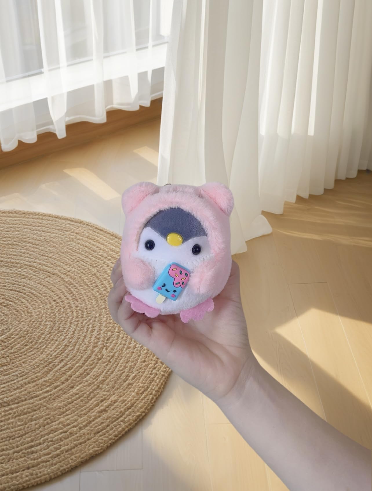 TVRTFQ Cute Penguin Plush Keychain New Kawaii Doll Backpack Pendant Car Keychains Birthday Gifts for Women (1, Pink)