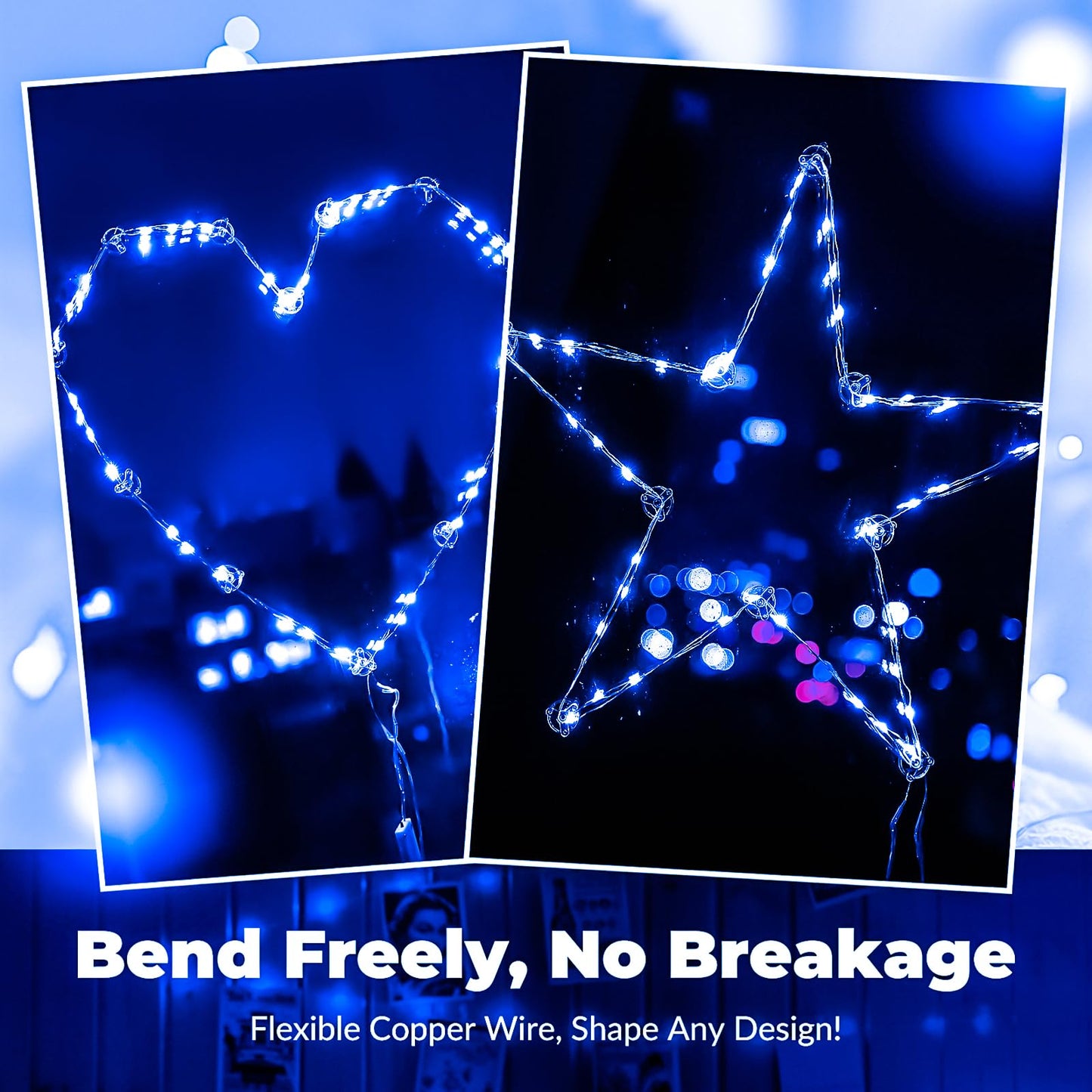 Zsjwl 30 Pack Blue Fairy Lights Battery Operated  7Ft 20Led Mini Starry Light Mason Jar Lights For Indoor Outdoor Party Wedding Halloween Thanksgiving