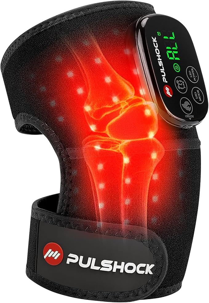 Ergonomic Red Light Therapy for Knee with Heating，Cordless 5000mAh Rechargeable Heating Pad Knee Brace for Joint，660nm & 8...