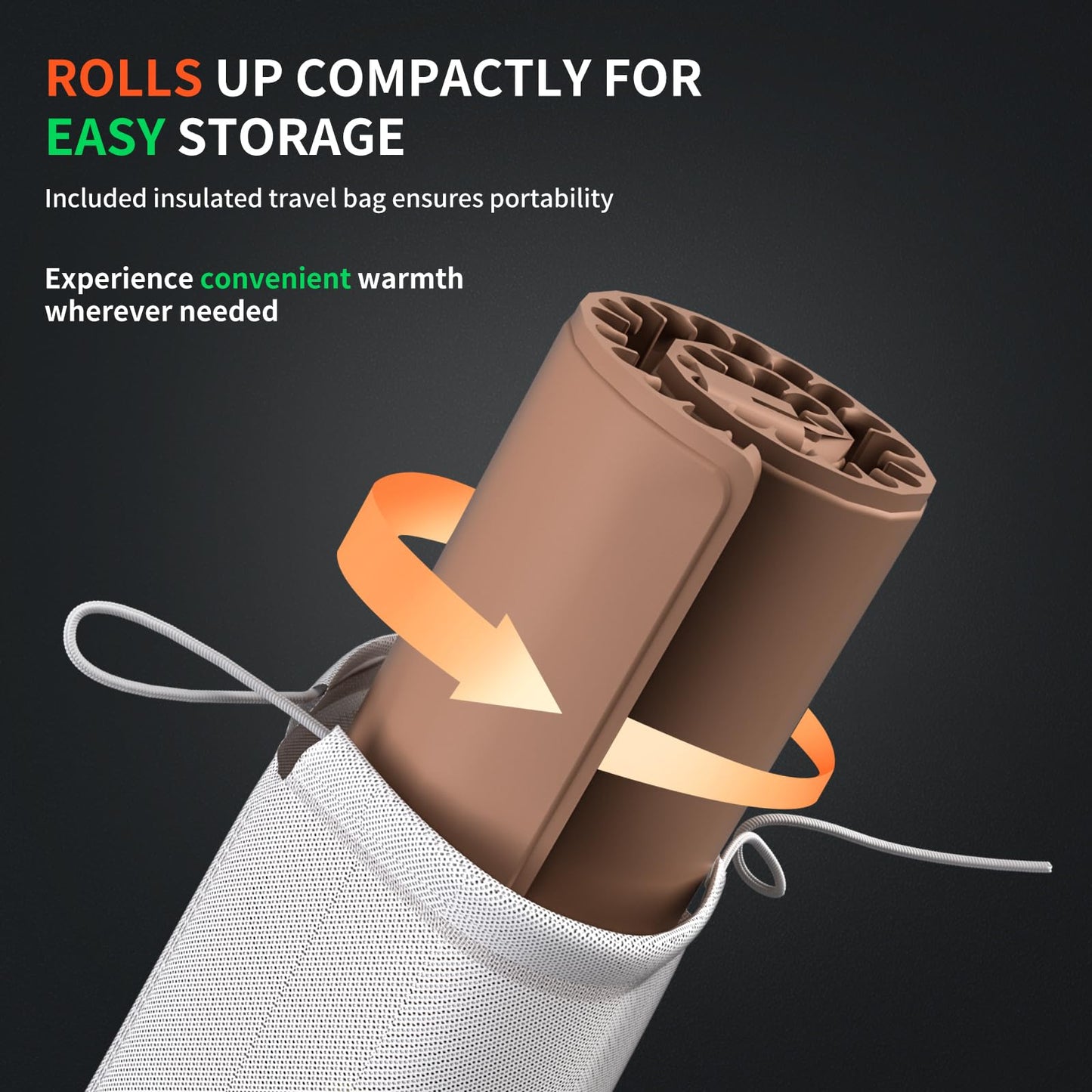 Heapsion Food Warming Mat, Electric Plate with 6 Level Temp 5 Hour Timer, 24x15'' Roll-Up Portable Warming Tray for Dinner Parties, Gatherings, and Holidays（Brown）