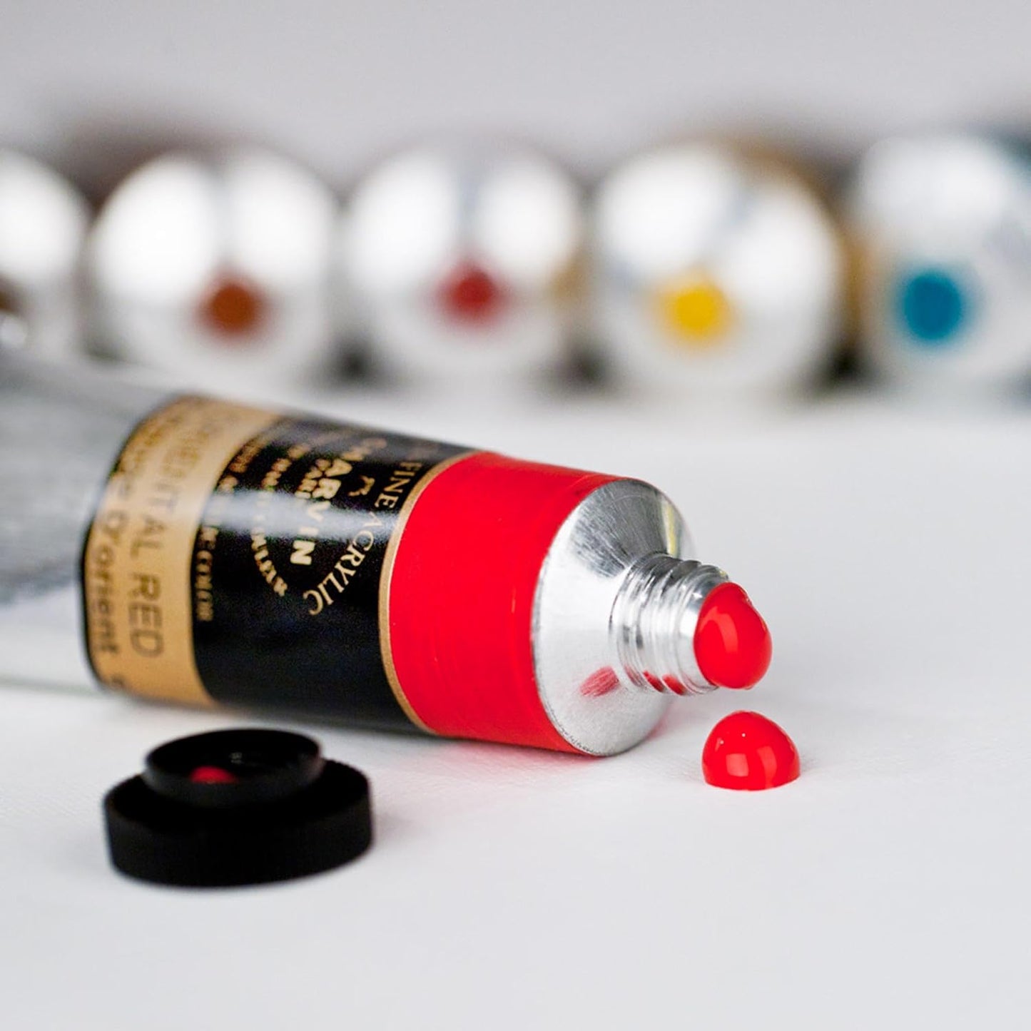 Charvin Extra Fine Professional Acrylic Paint - Oriental Red, 60ml Tube, Triple-Milled, Lightfast Pigments, Open Stock Artist Acrylic Paints in Nature-Inspired Hues