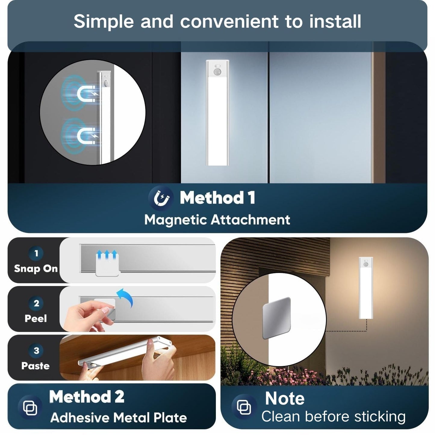 Sanofuturion Motion Sensor Under Cabinet Lighting-Magnetic Rechargeable Closet Lights For Kitchen Stairs Wardrobe | 3-Color Dimmable Led Under Counter Lighting | Pro Battery Upgrade (1  16 Inch)