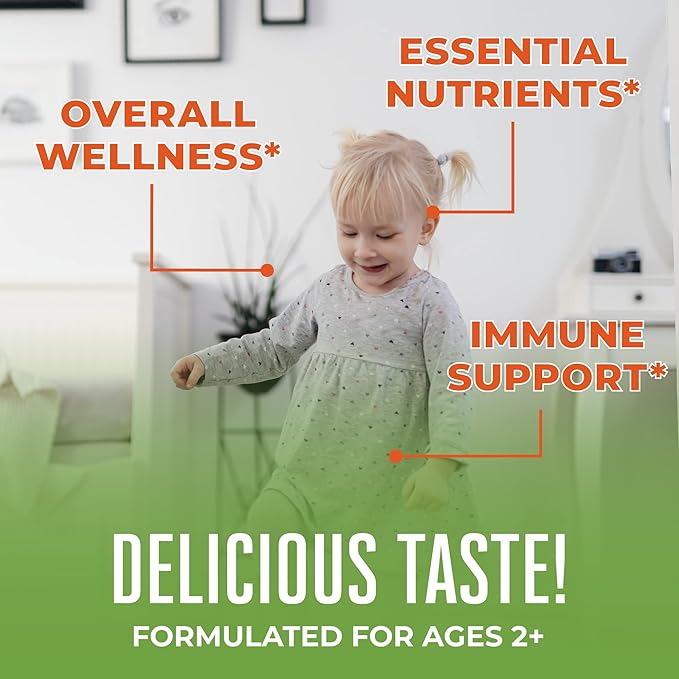 MaryRuth Organics Sugar Free Vitamin Gummies for Kids Age 2 | 2 Month Supply Multivitamin with Vitamin C, D3, Zinc | 1 Gummy Per Day | Toddler Vitamins | Sugar Free | Vegan | Non GMO | 60 Count