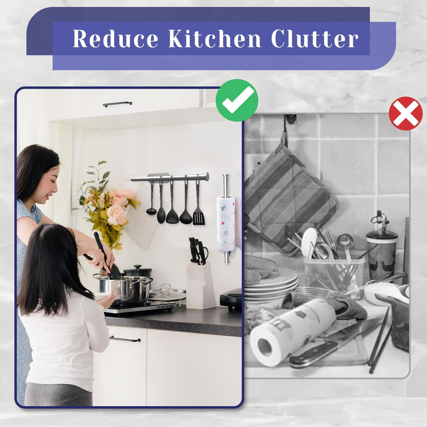 Paper Towel Holder, Self Adhesive or Drilling Paper Towel Holder Under Cabinet, Stainless Steel Silver Paper Towel Holders Wall Mount for Kitchen, Bathroom, Sink, Pantry, Fridge