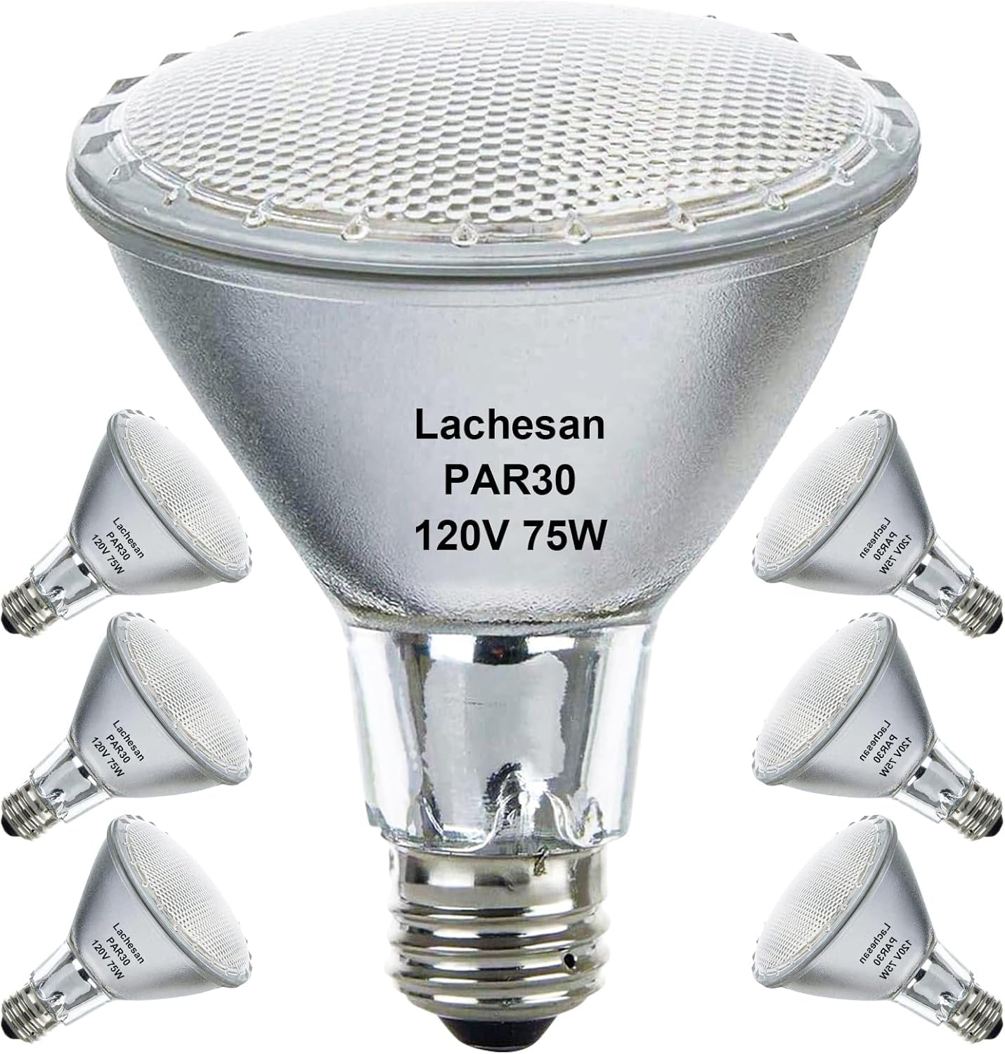 Lachesan Par30 Halogen Flood Light Bulbs120V 75W  Halogen Long Neck Bulb  2700K Warm White Dimmable High Brightness  Great For Accent Lighting  Tracking  Recessed Bulb