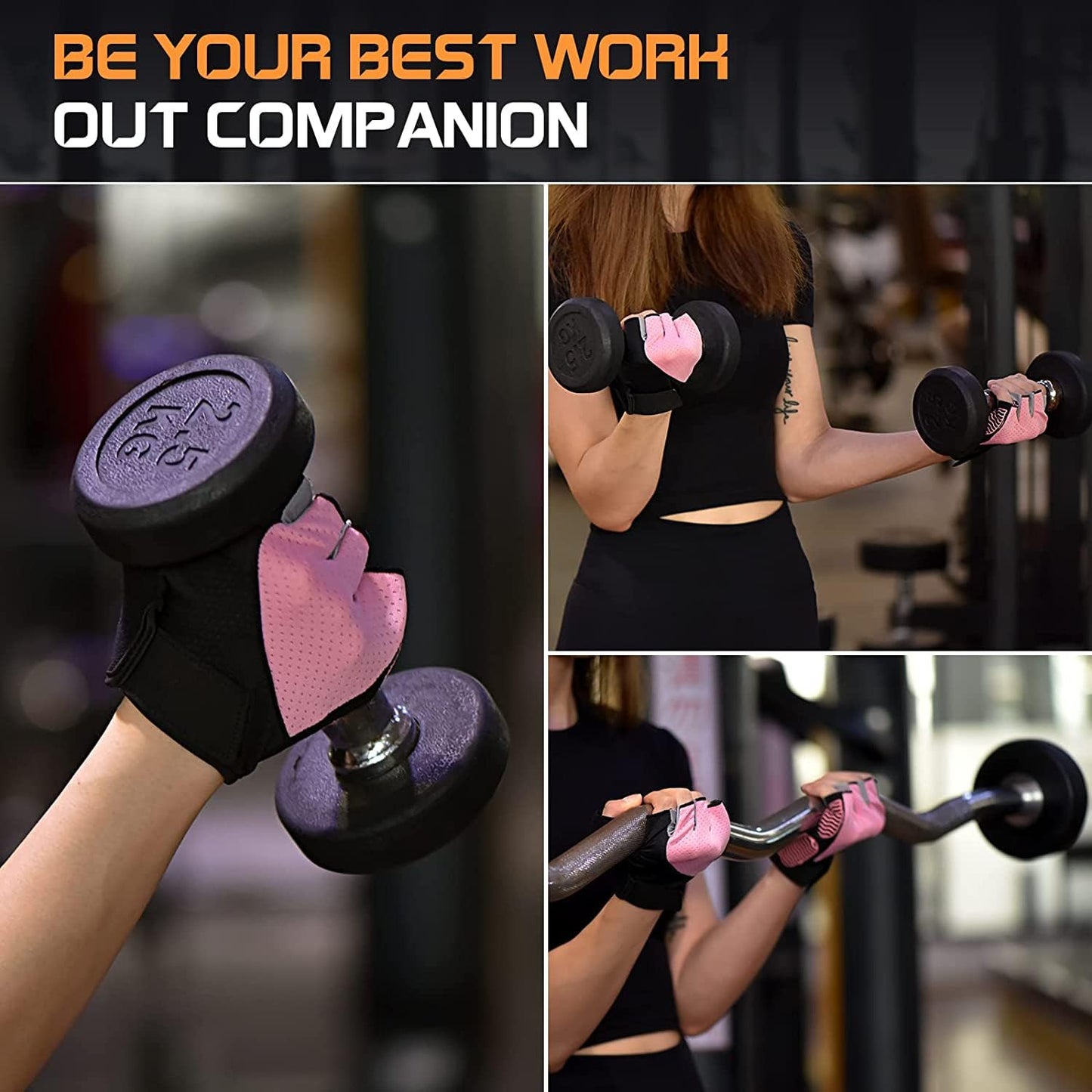 Sunnex Fingerless Gym Gloves for Weightlifting - Lightweight, Breathable Fitness Gloves for Training, Lifting, Cycling, Climbing, Rowing
